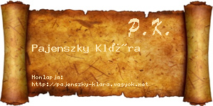 Pajenszky Klára névjegykártya